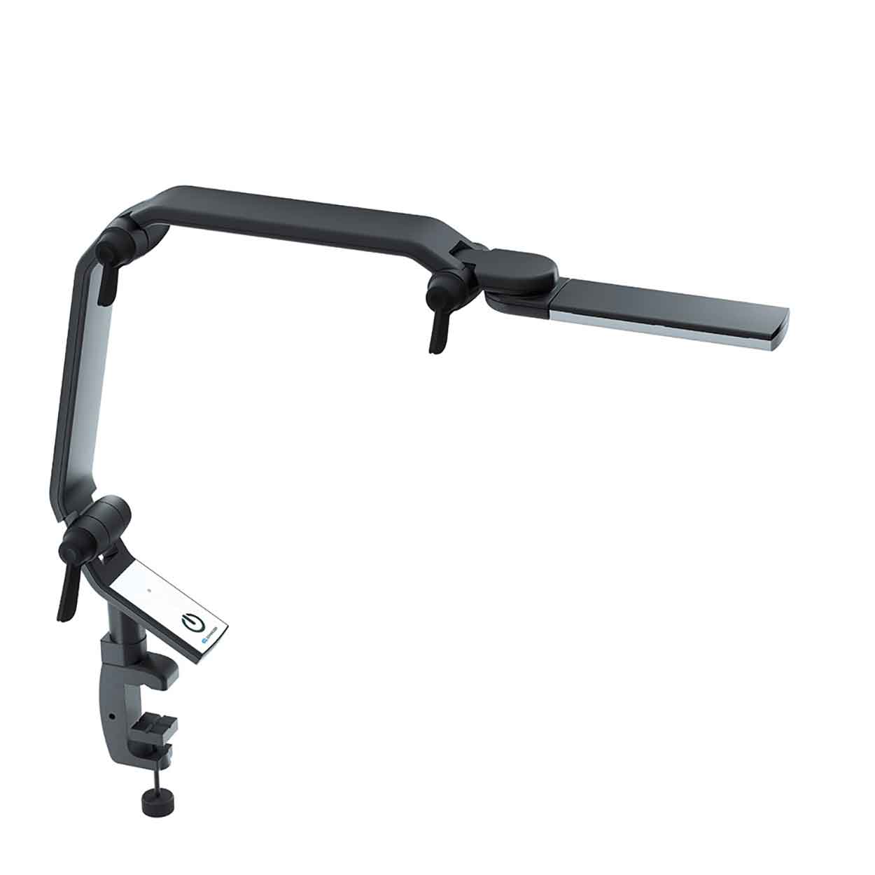 Schweizer-Multilight-Pro-Leseleuchte-langer-Arm-Tischklemme Schweizer Multilight Pro LED Leselampe Leseleuchte mit langem Arm und Tischklemme