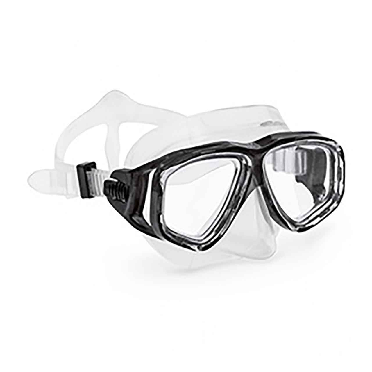 Tauchermaske_Transparent_Schwarz_9470 Tauchermaske mit Sehstärke (ohne Hornhautverkrümmung)